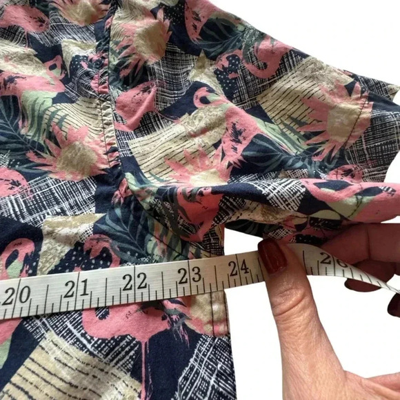 SUPER MASSIVE Men’s Lagoon Print Set Button-down Size XL Tropical Luau N207 - Picture 7 of 7
